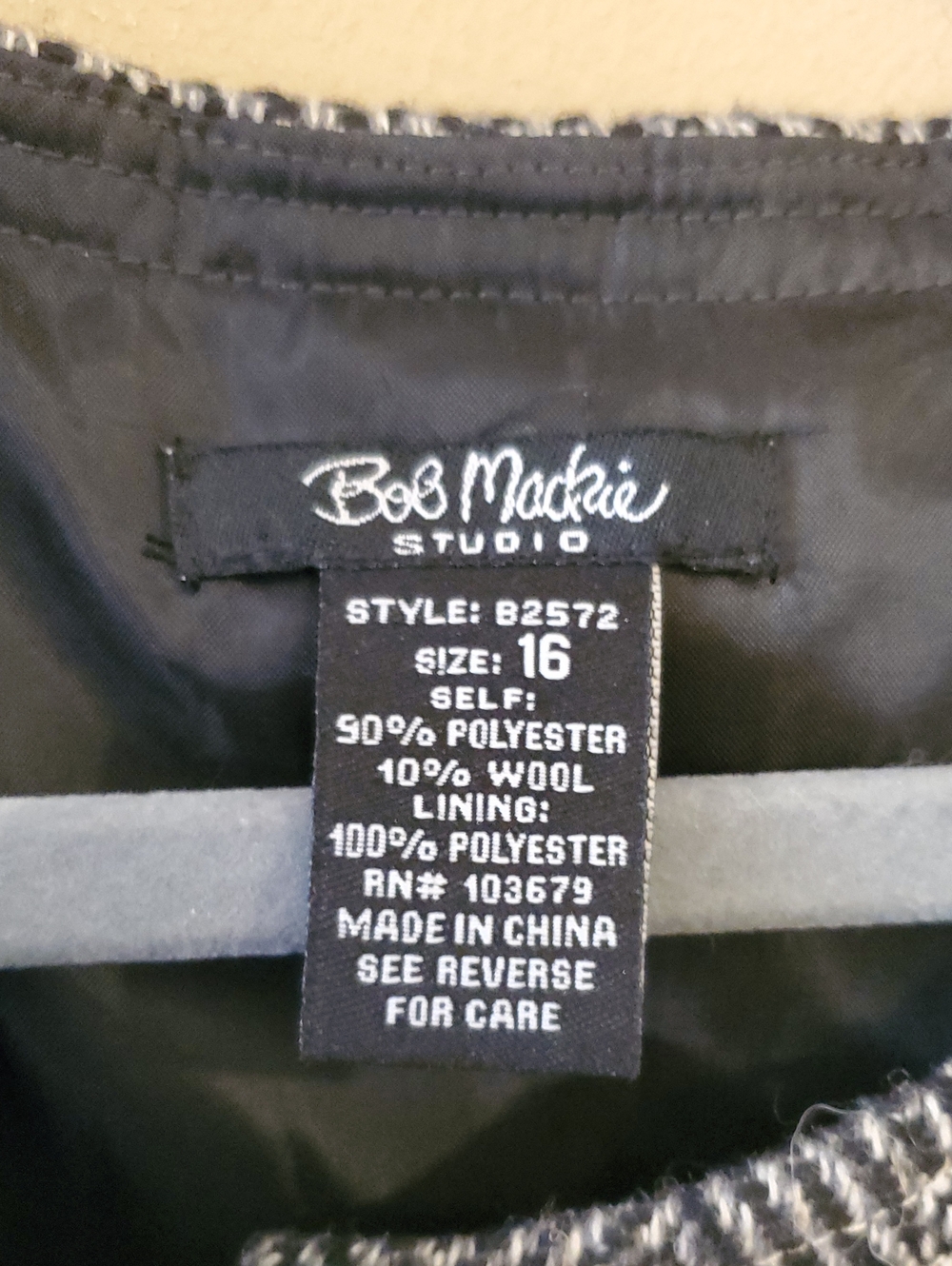 Bob Mackie Herringbone Blazer Coat Size 16 - Picture 7 of 10